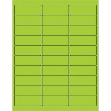 BOX PARTNERS Box Partners LL173GN 2.63 x 1 in. Fluorescent Green Rectangle Laser Labels - Pack of 3000 LL173GN